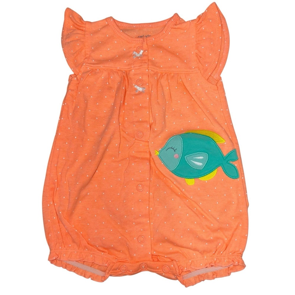 Bundle Of 6 Baby Girls One Piece Outfits 0-3M Summer Fish Watermelon Gap Carters - Picture 2 of 11